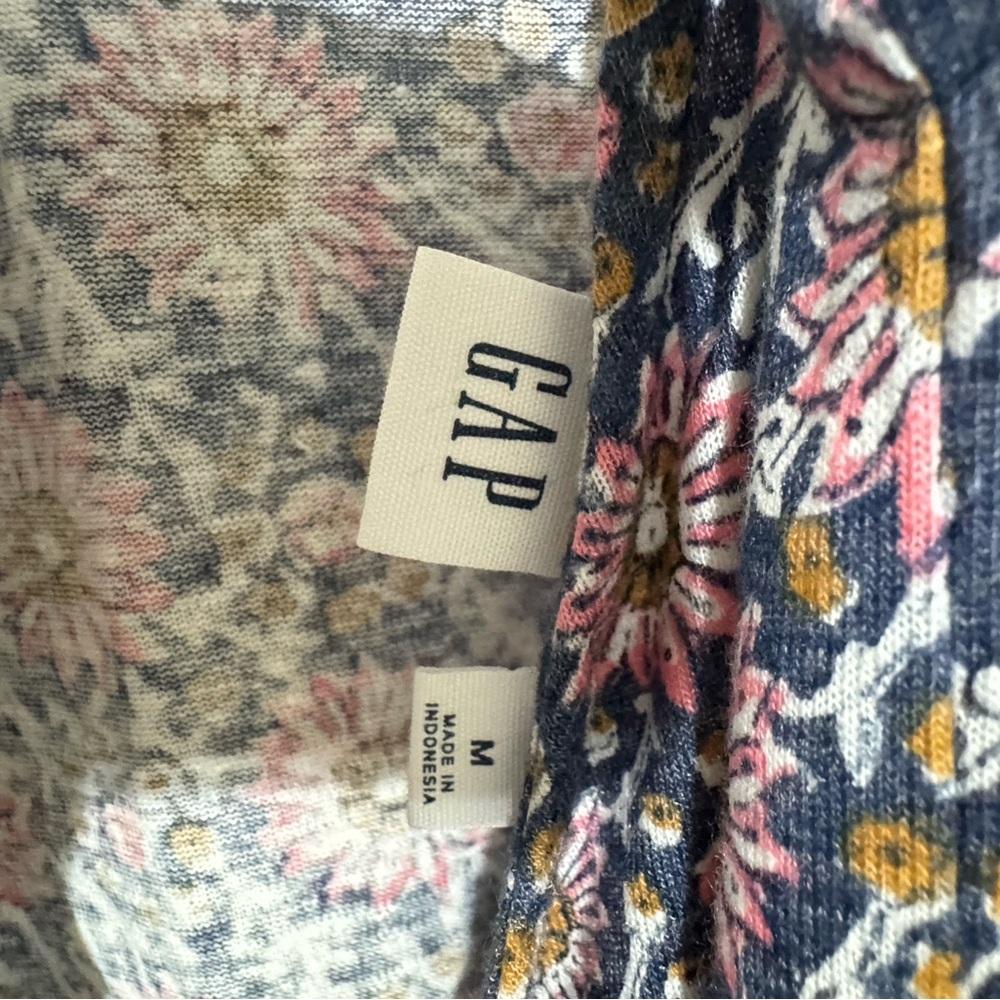 NWT GAP Women’s Sleeveless Linen Blend Floral Dress Keyhole Back Size Medium - Picture 6 of 9